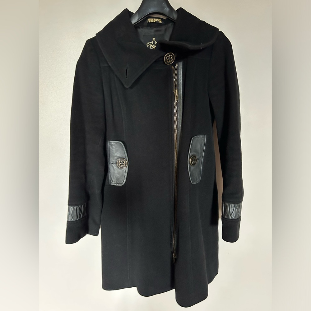 Mackage coat wool and real leather small